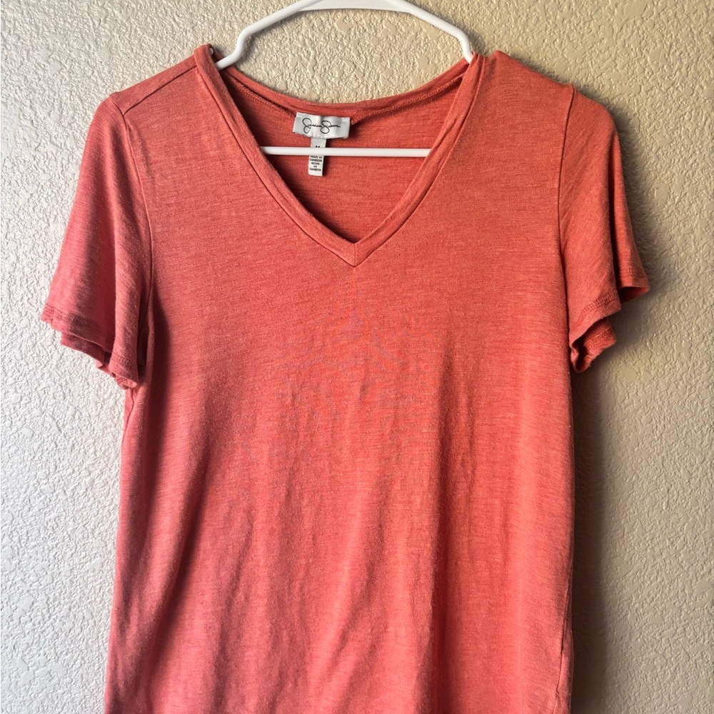 Jessica Simpson Warm Coral V-Neck Tee
